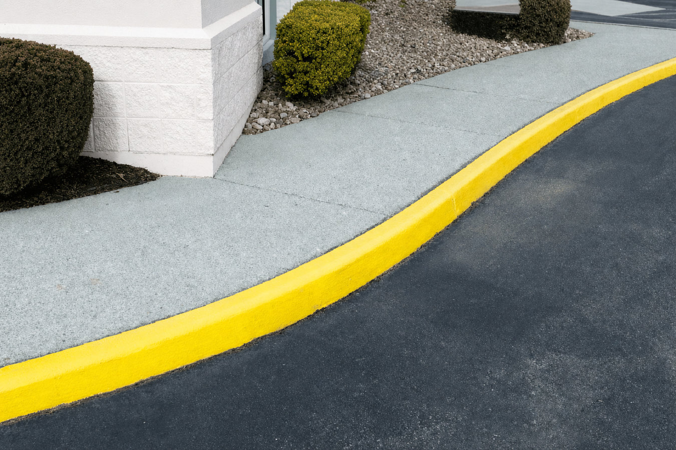 Concrete curbing and sidewalks